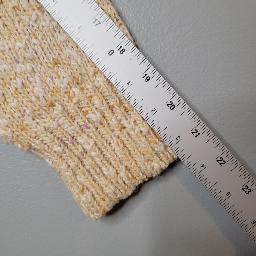 Vintage LizSport Sweater Women's Size‎ L Beige Cotton Cowl 80s 90s Preppy - Picture 8 of 10